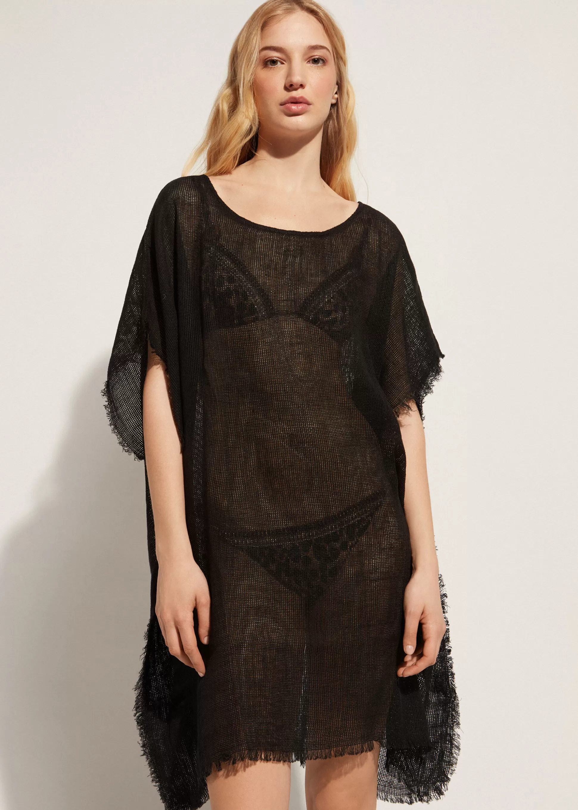 Caftan En Filet De Lin Avec Franges*Calzedonia Best Sale