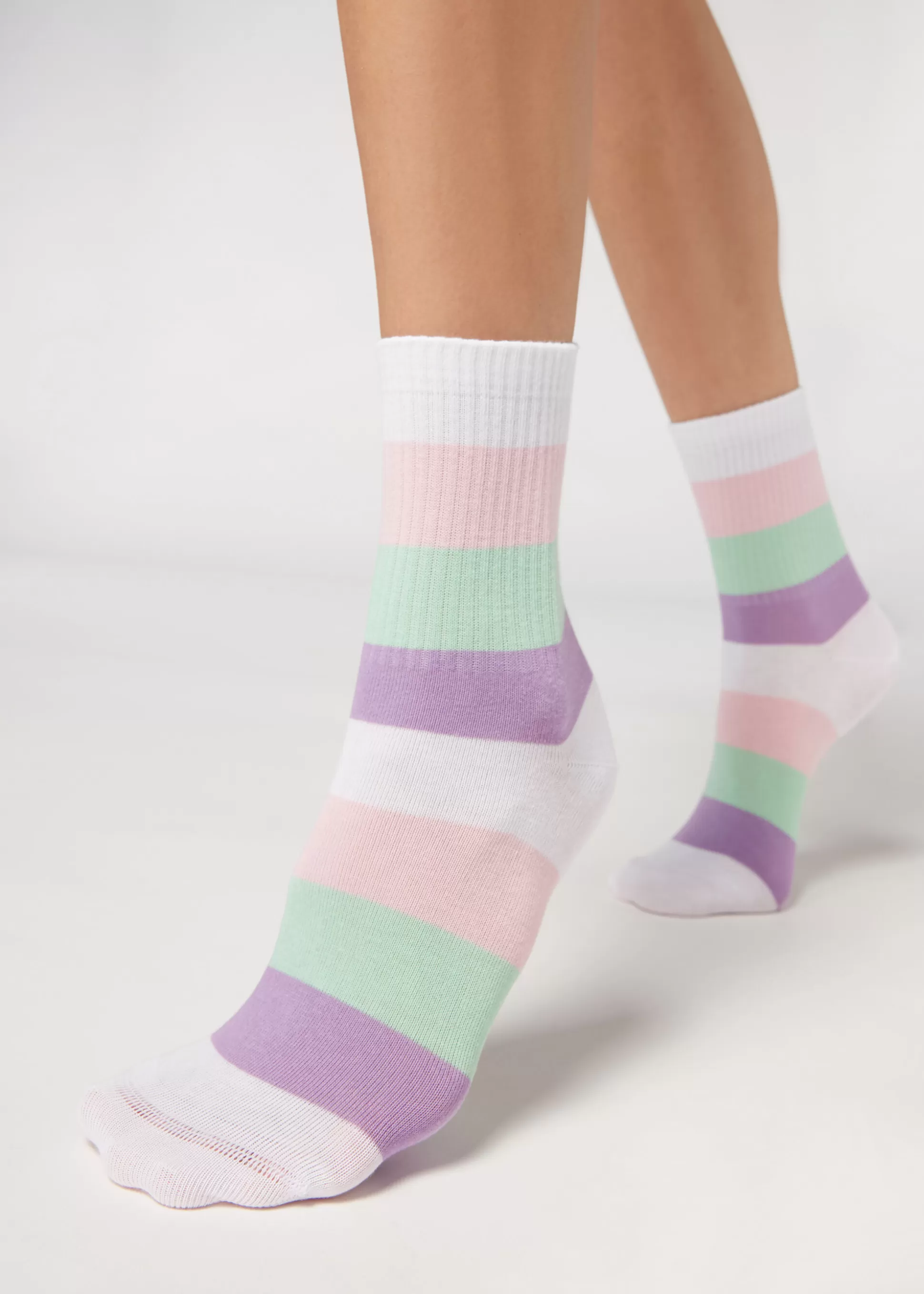 Chaussettes Basses A Motif Rayures*Calzedonia Shop