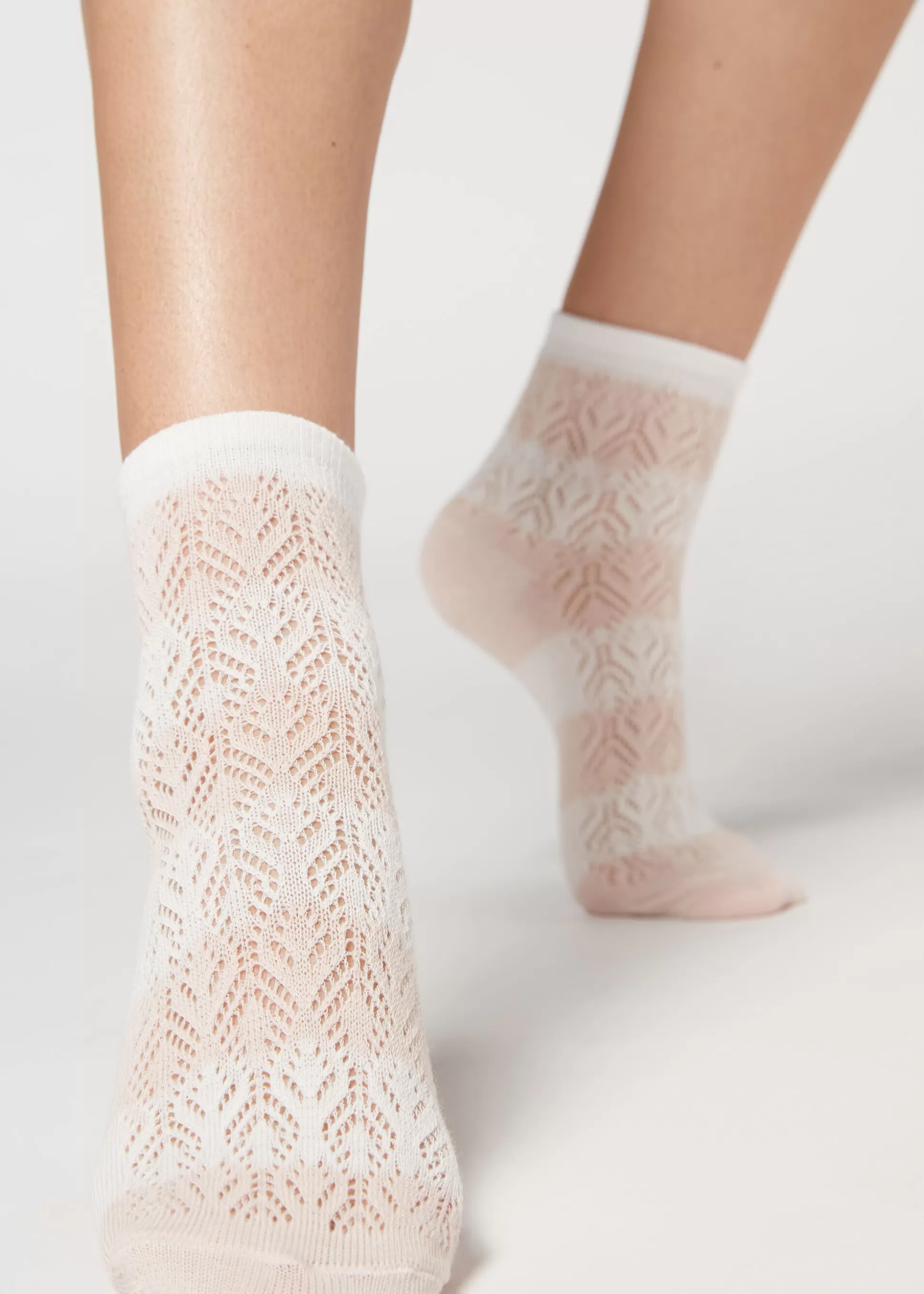 Chaussettes Basses Ajourees Et A Rayures*Calzedonia Discount