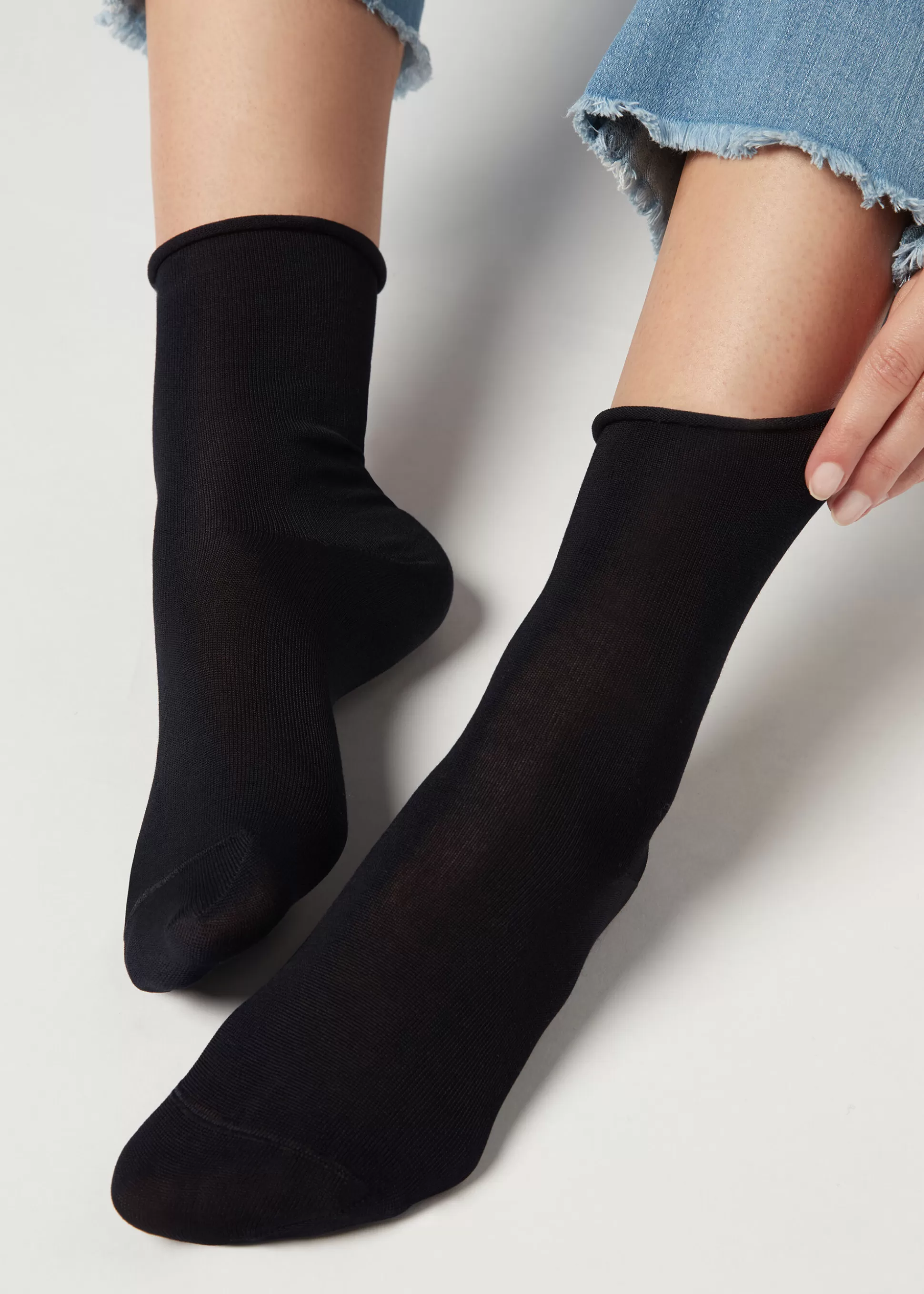 Chaussettes Courtes A Bords Francs En Fil D'Ecosse*Calzedonia Cheap