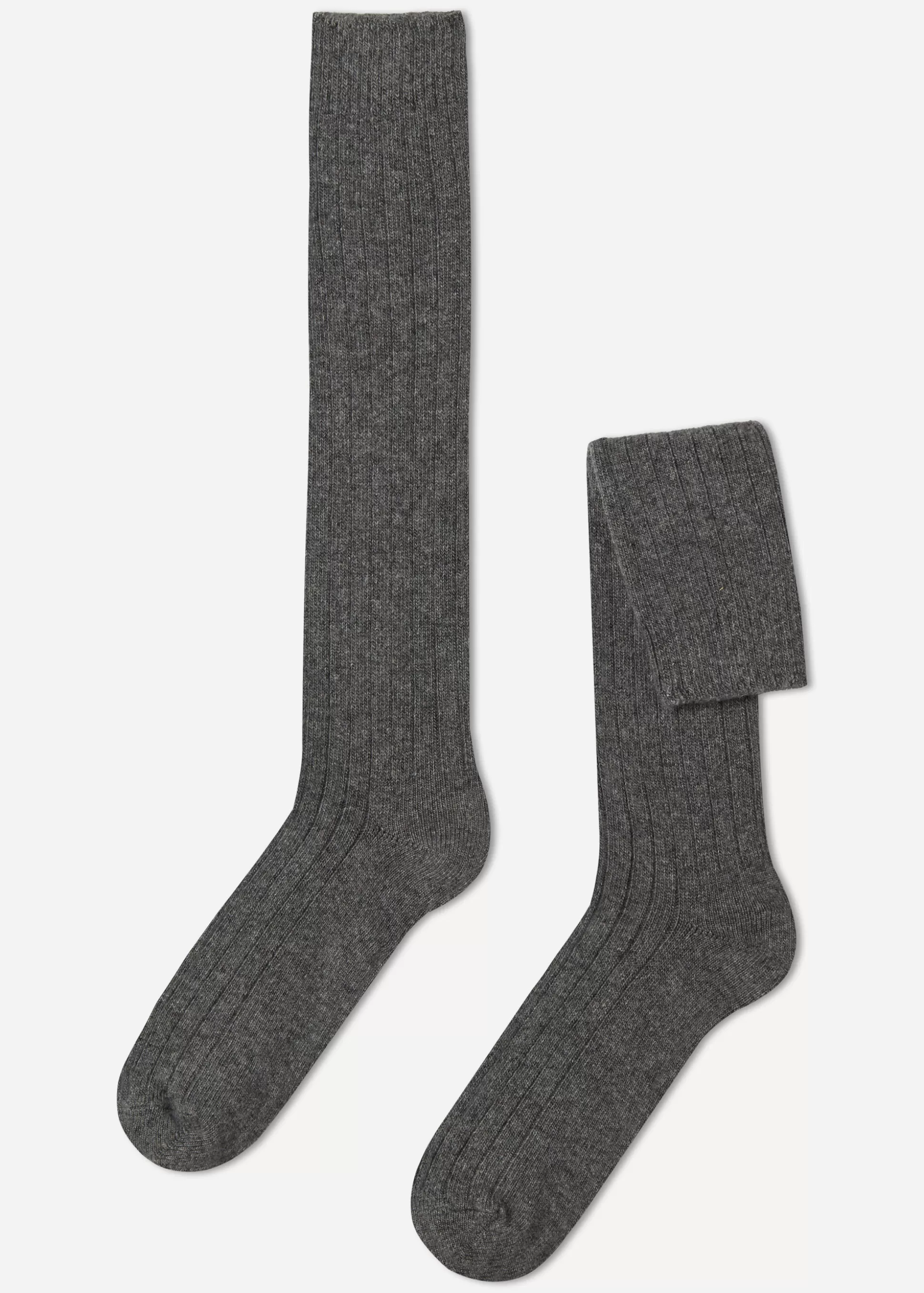 Chaussettes Longues Cotelees Avec Laine Et Cachemire Pour Homme*Calzedonia Best