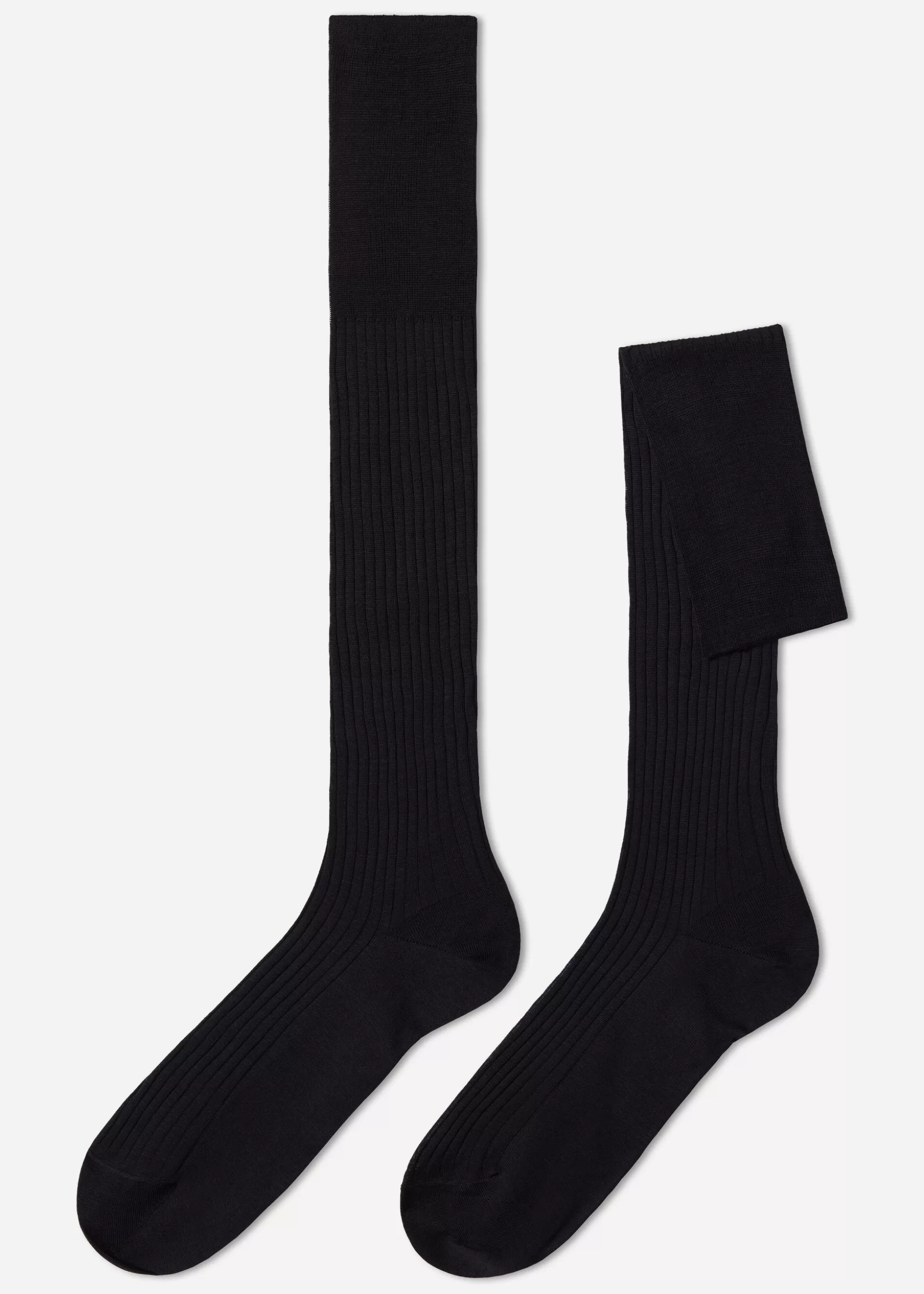 Chaussettes Longues Cotelees En Fil D'Ecosse Pour Homme*Calzedonia Best Sale