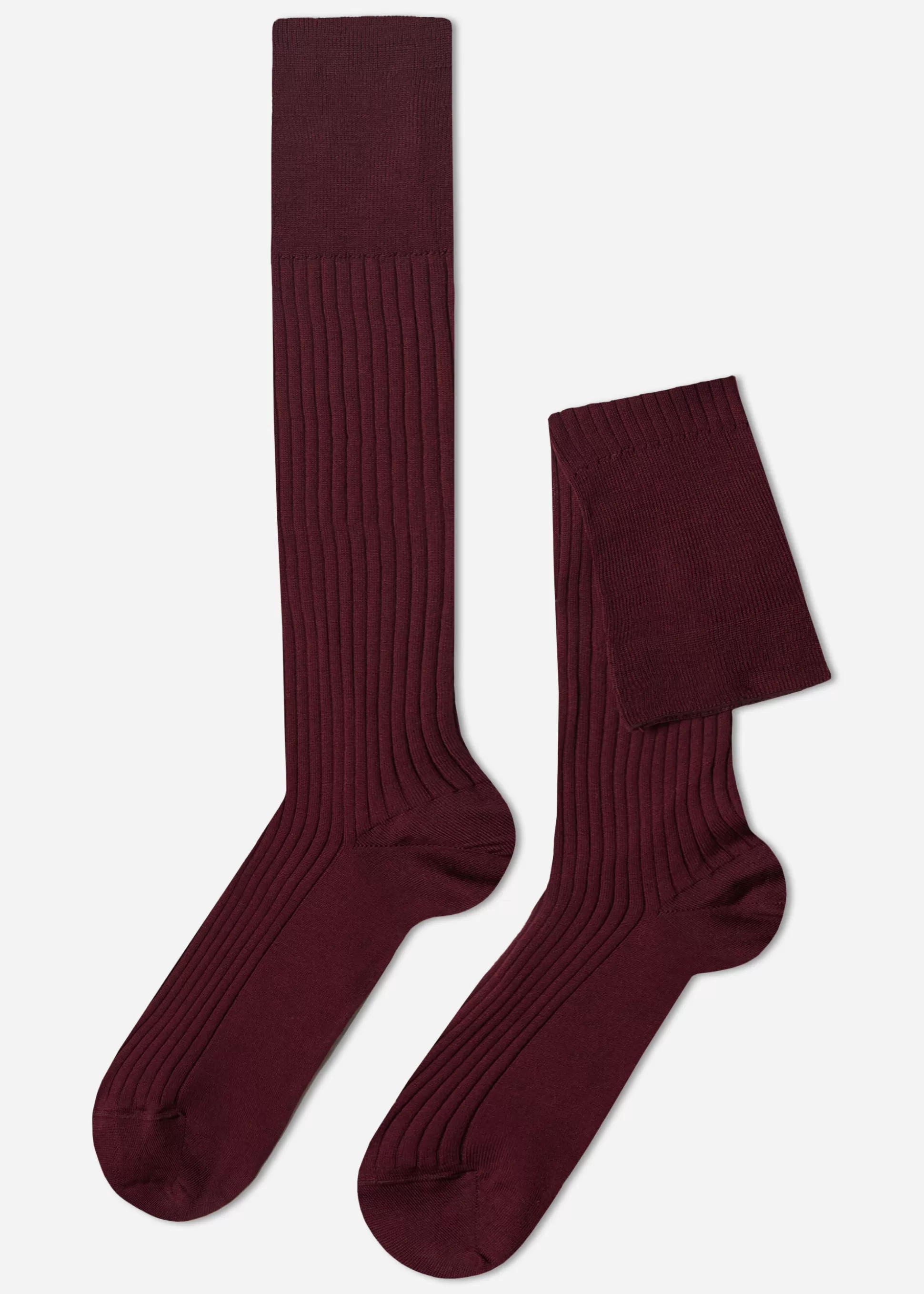 Chaussettes Longues Cotelees En Fil D'Ecosse Pour Homme*Calzedonia Discount