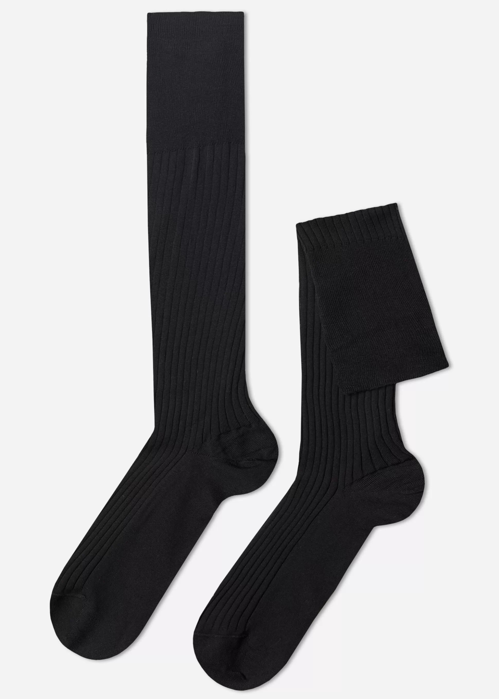 Chaussettes Longues Cotelees En Fil D'Ecosse Pour Homme*Calzedonia Clearance