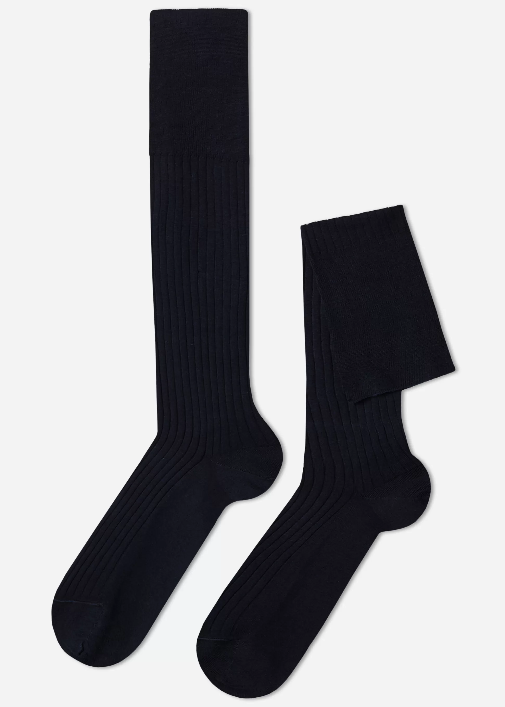 Chaussettes Longues Cotelees En Fil D'Ecosse Pour Homme*Calzedonia Sale