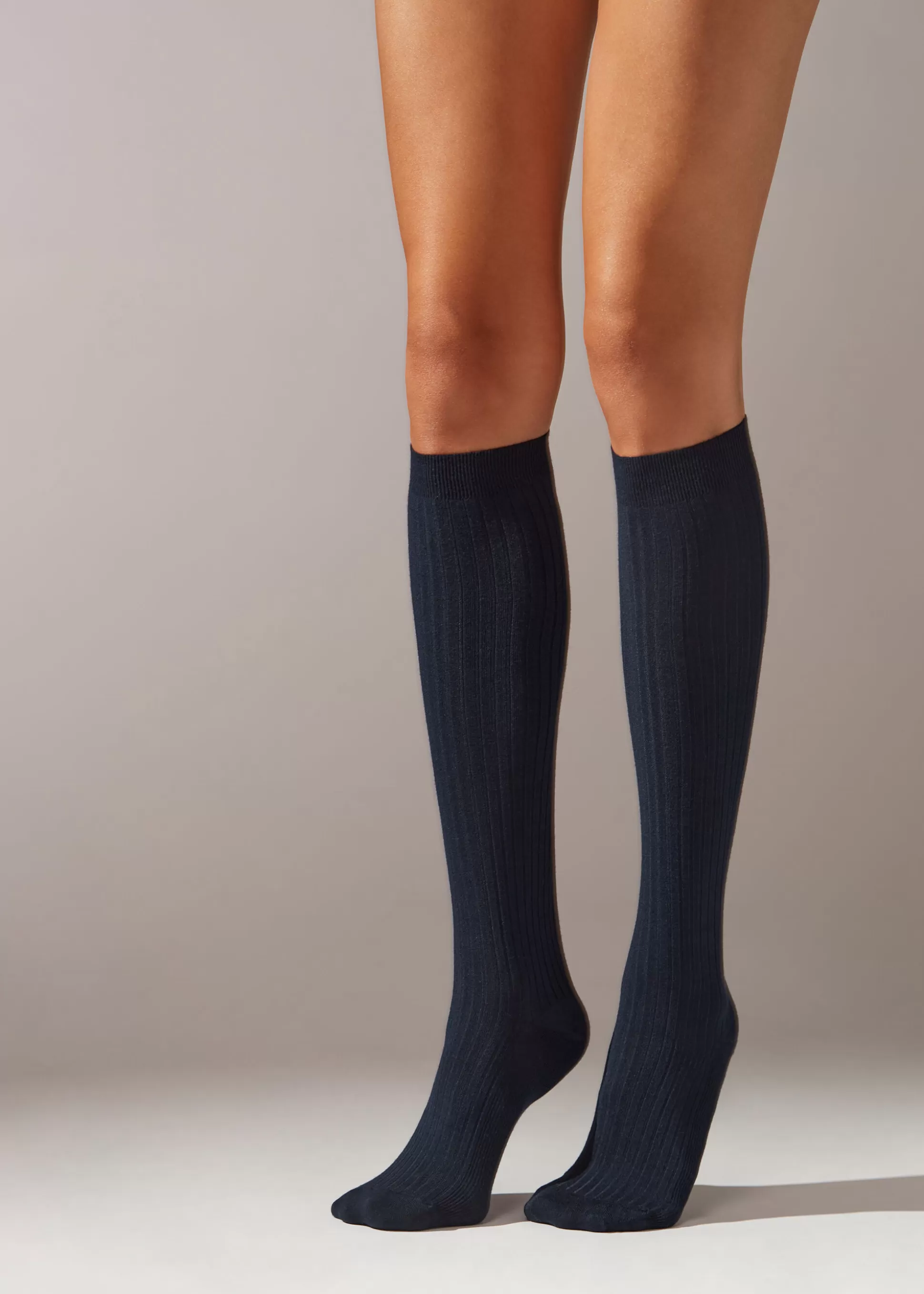 Chaussettes Longues En Cachemire Cotelees*Calzedonia Outlet