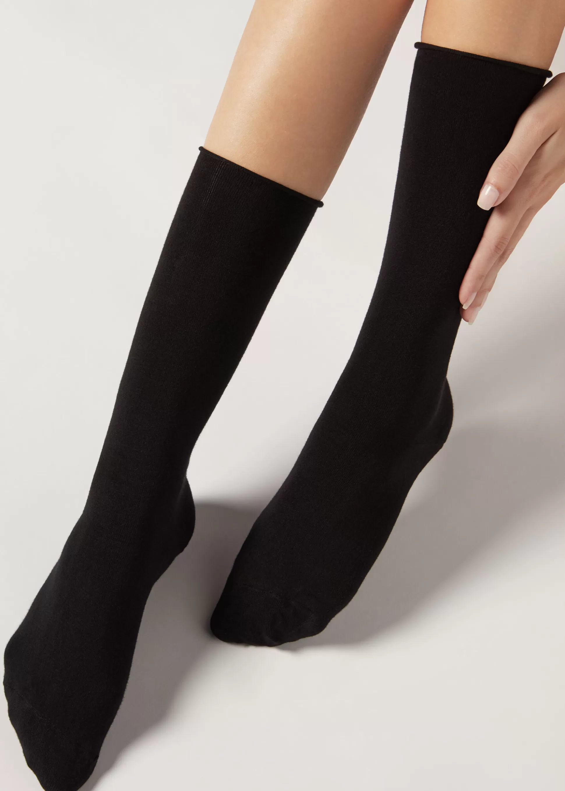 Chaussettes Longues En Coton Satine*Calzedonia Clearance