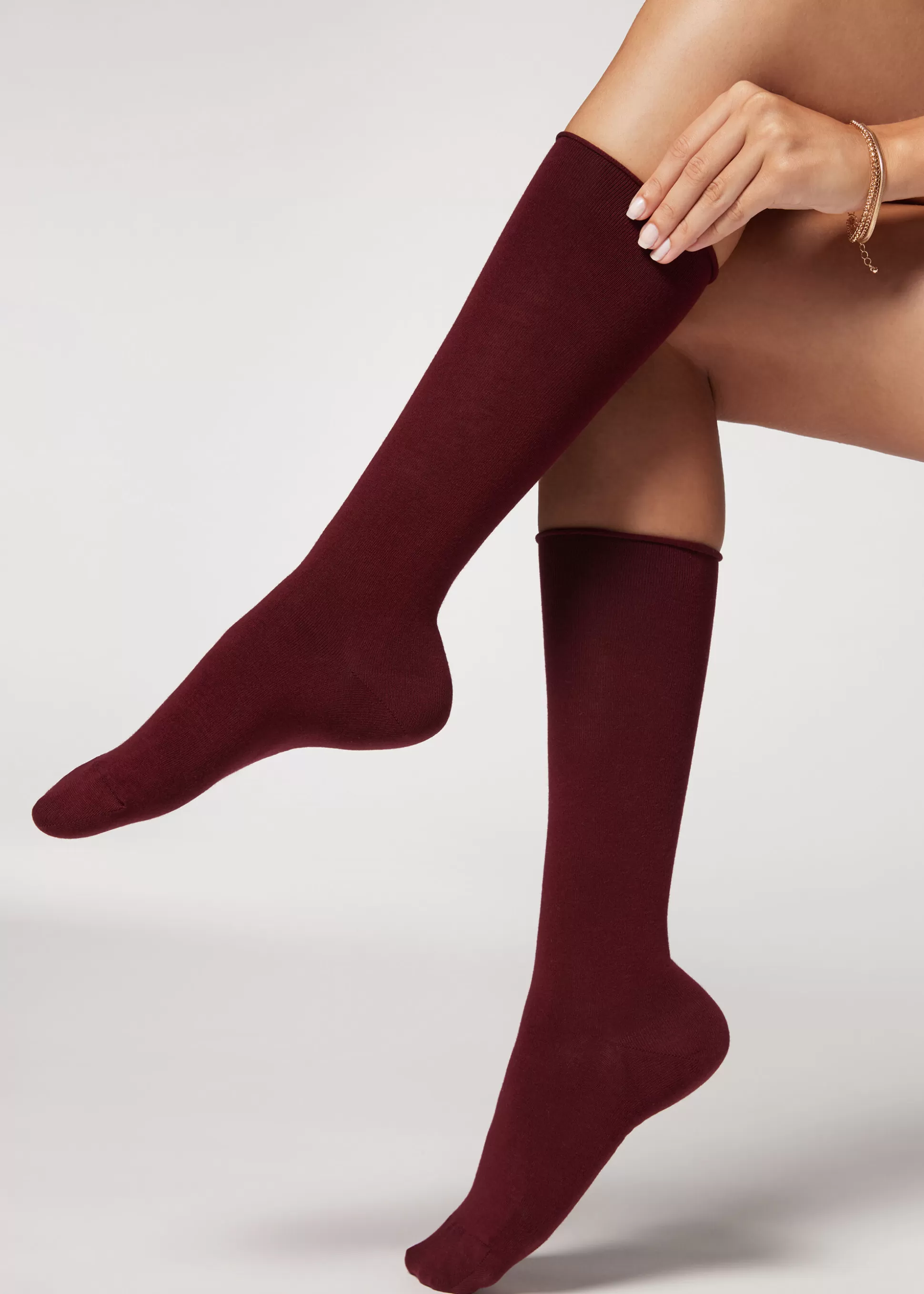 Chaussettes Longues En Coton Satine*Calzedonia Online