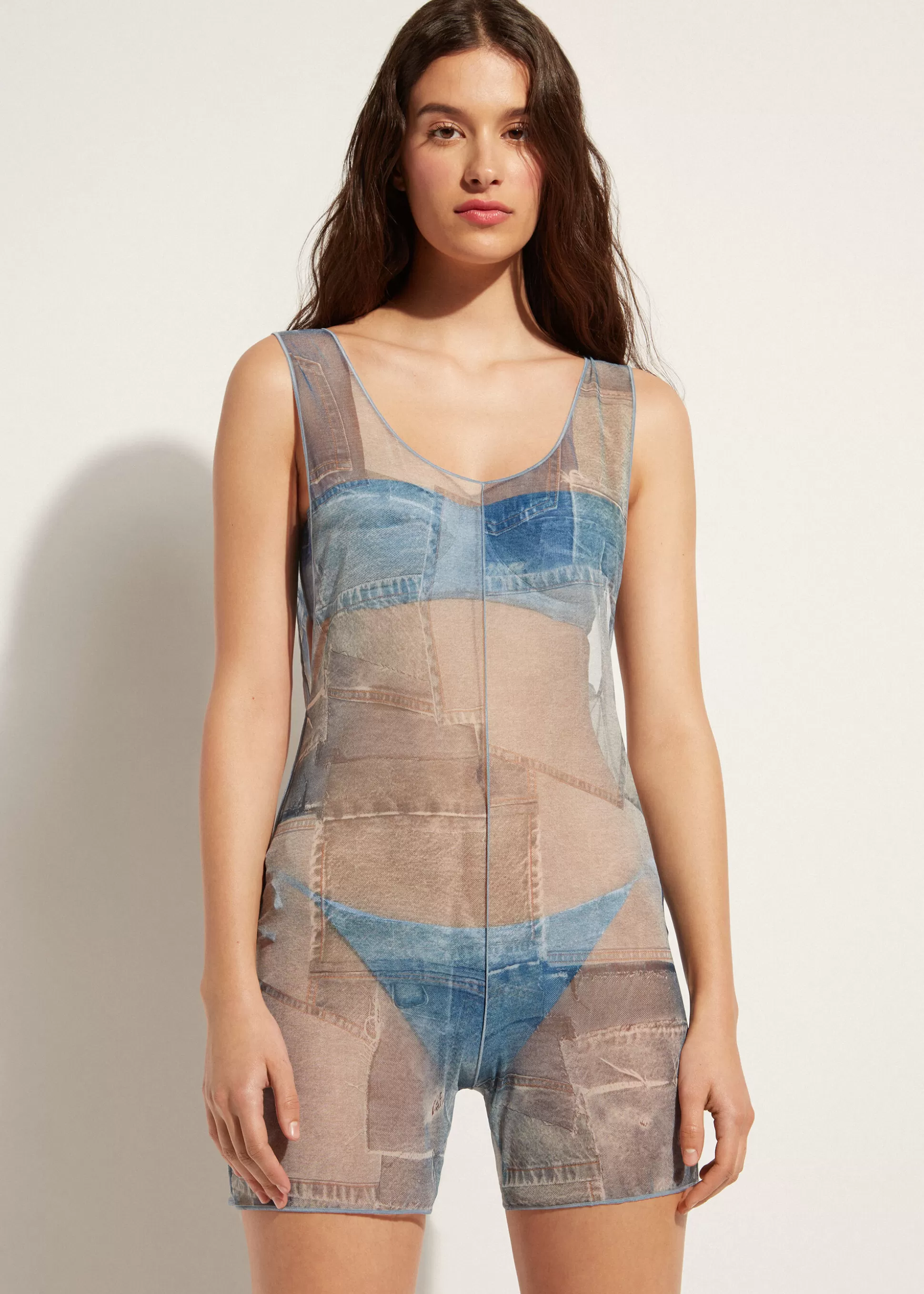 Combishort En Patchwork Denim*Calzedonia Store