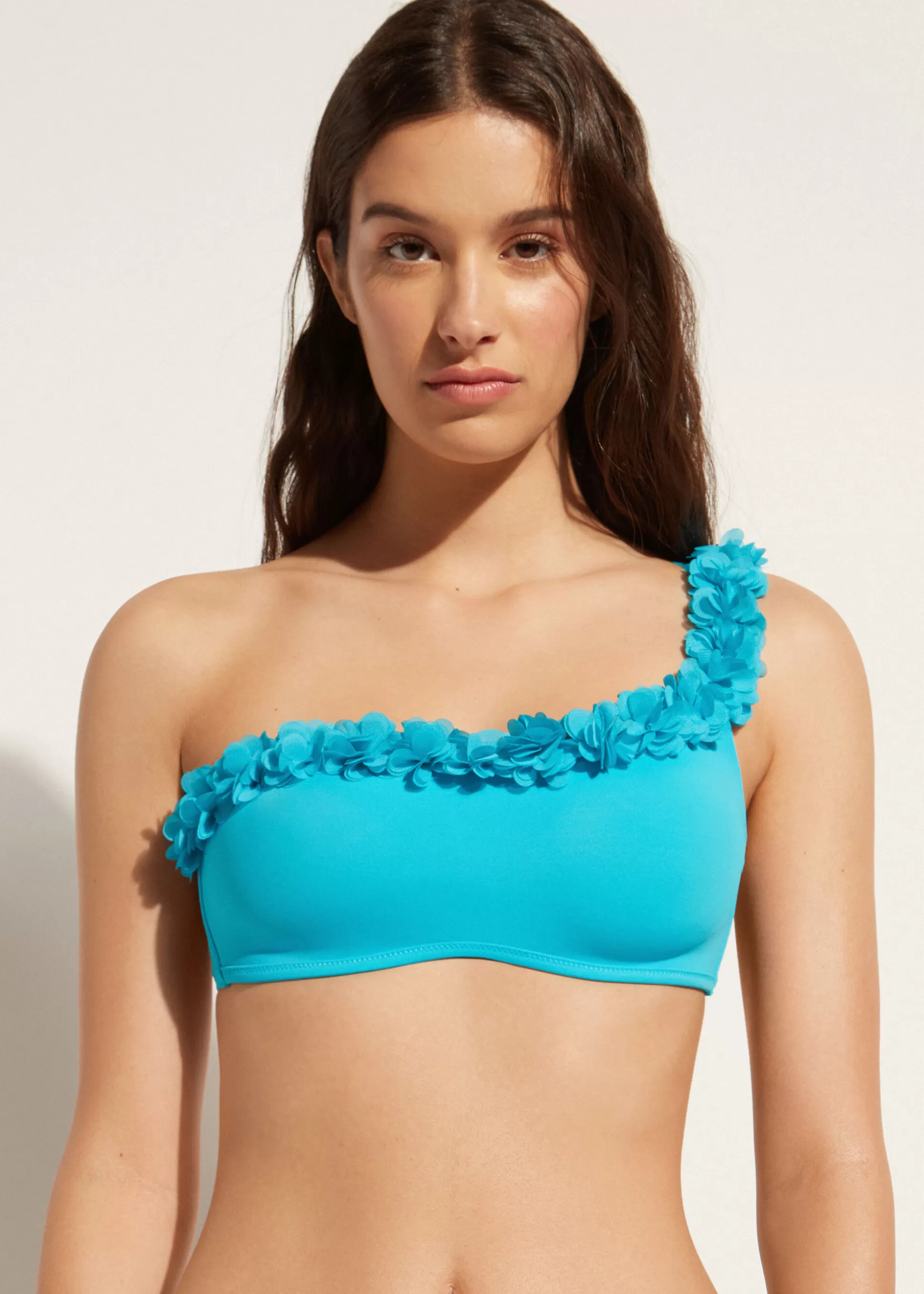 Haut De Maillot Bandeau Asymetrique A Fleurs Honolulu*Calzedonia Online