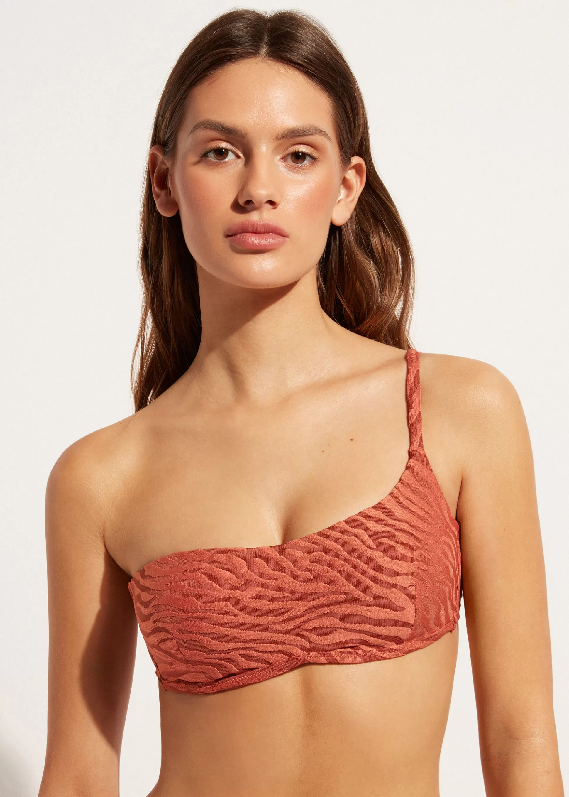 Haut De Maillot Bandeau Asymetrique Zebre Istanbul*Calzedonia Cheap