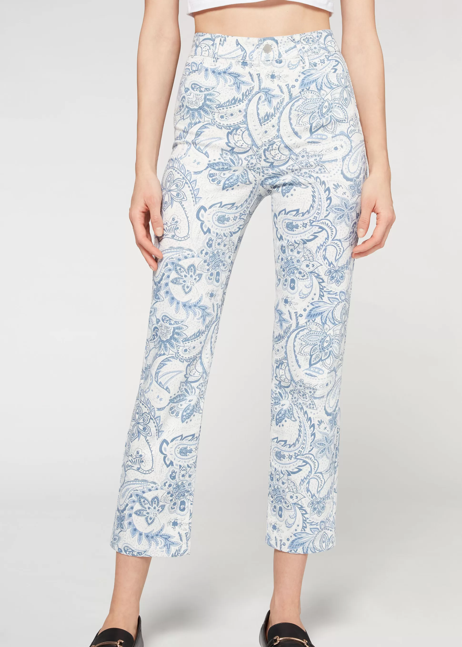 Jean Court A Taille Haute Et Pattes D'Elephant*Calzedonia Store