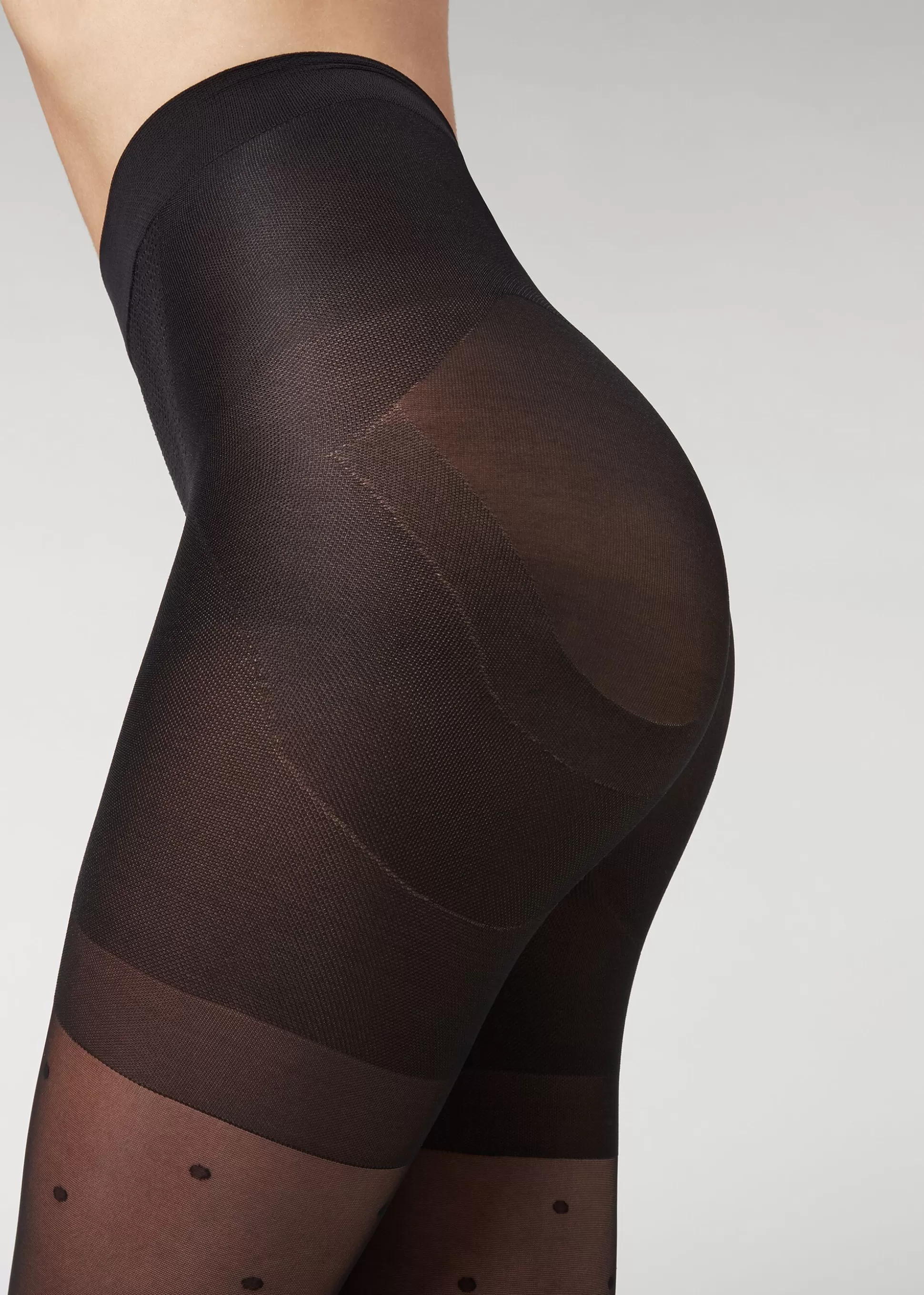 Total Shaper Collant Remodelant Voile 30 Deniers A Motifs Pois*Calzedonia Best Sale